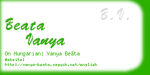 beata vanya business card