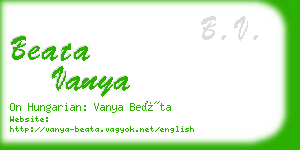 beata vanya business card